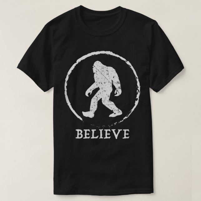 Bigfoot Sasquatch Yeti Glauben T-Shirt (Design vorne)