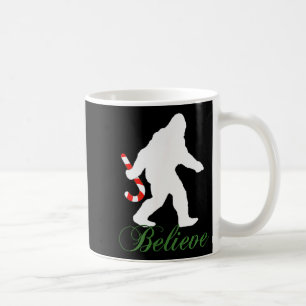 Bigfoot Sasquatch Yeti Glaubt an Candy Cane Weihna Kaffeetasse
