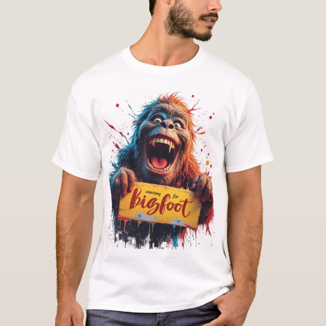 Bigfoot Sasquatch Yeti Monster Kreatur T-Shirt (Vorderseite)
