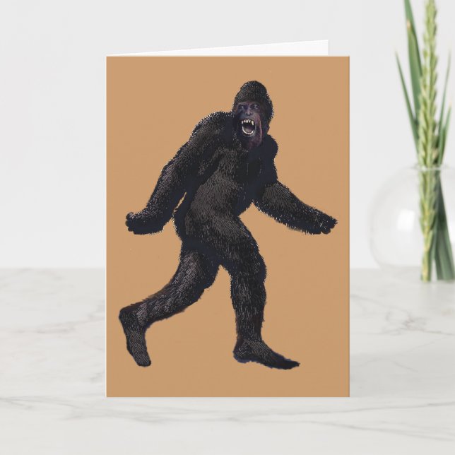 Bigfoot Sasquatch Yetti Feiertagskarte (Vorderseite)