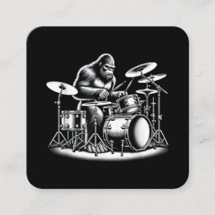 Bigfoot-Schlagzeuger Sasquatch spielt Schlagzeug M Quadratische Visitenkarte