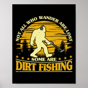 Bigfoot Schlammfischen Metalldetektor Lustig Metal Poster