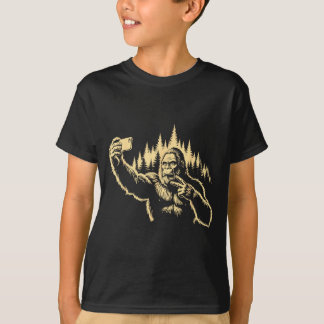 Bigfoot Selfie Lustig Sasquatch Friedenszeichen Kr T-Shirt