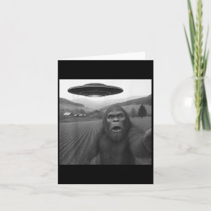 Bigfoot Selfie mit Alien Ufo Funny Geschenke für M Karte