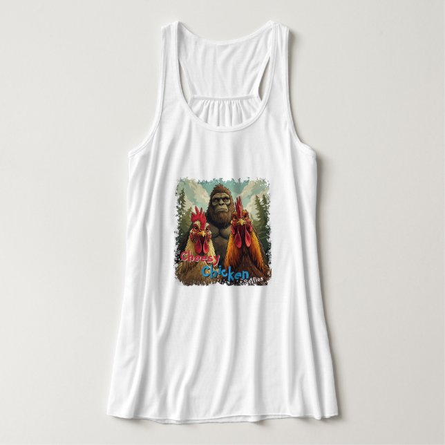 "Bigfoot Selfie Tank" Chessy Chicken Selfies Tank Top (Design Vorderseite)