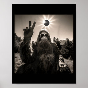 Bigfoot Selfie trägt Sonnenfinsternis 2024 Gles Sp Poster