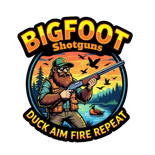 Bigfoot Shotguns Duck Aim Fire Repeat T-Shirt (Von Creator hochgeladen)