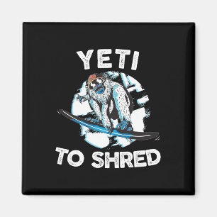 Bigfoot Shred Shirt Snowboard Yeti Snowboarden Sno Magnet