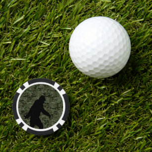 Bigfoot Silhouette auf Woodland Digital Camouflage Pokerchips