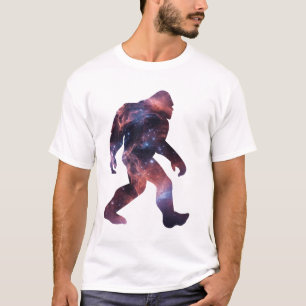Bigfoot-Silhouette mit Galaxie-Innerem T-Shirt