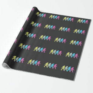 Bigfoot-Silhouette Retro-Pop-Art Sasquatch Geschenkpapier