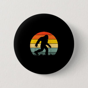 Bigfoot-Silhouette Retro-Sonnenuntergang lustiger  Button