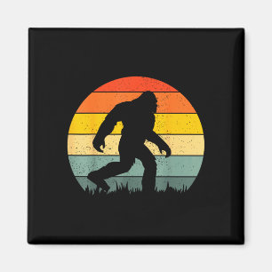 Bigfoot-Silhouette Retro-Sonnenuntergang lustiger Magnet