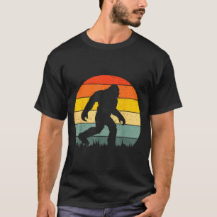Bigfoot-Silhouette Retro-Sonnenuntergang lustiger  T-Shirt