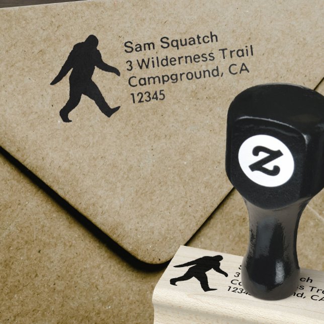 Bigfoot Silhouette Sasquatch Rücksendeadresse Gummistempel (Von Creator hochgeladen)