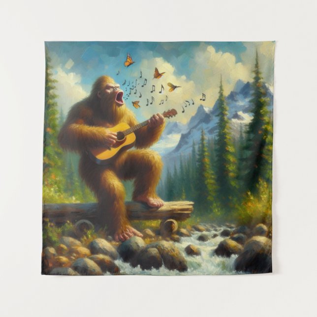 Bigfoot Singing Wandteppich (Vorderseite)