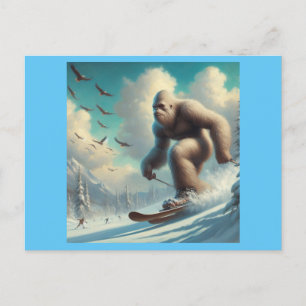 Bigfoot Skiing Postkarte