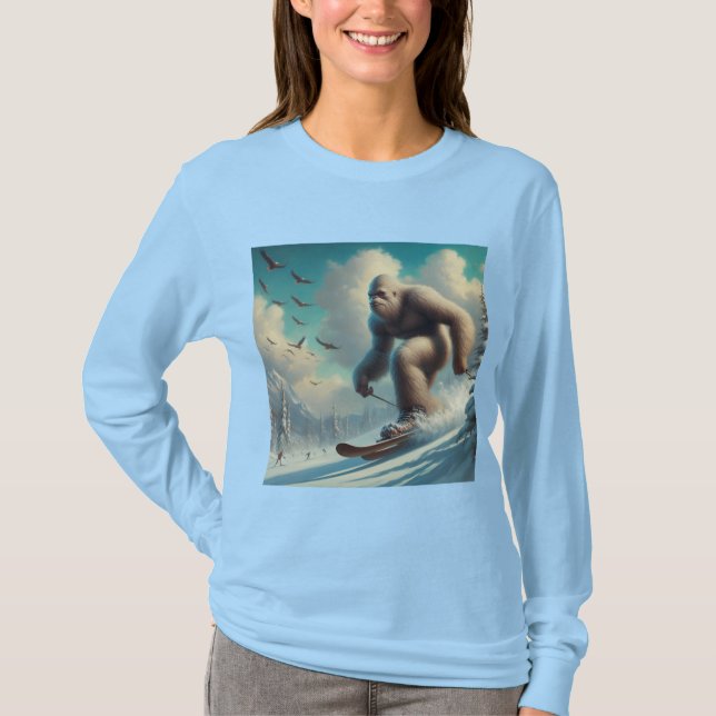 Bigfoot Skiing T-Shirt (Vorderseite)