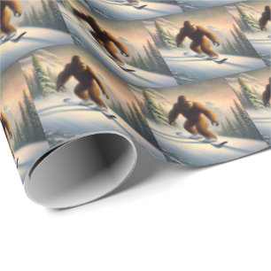 Bigfoot Snowboarding Geschenkpapier