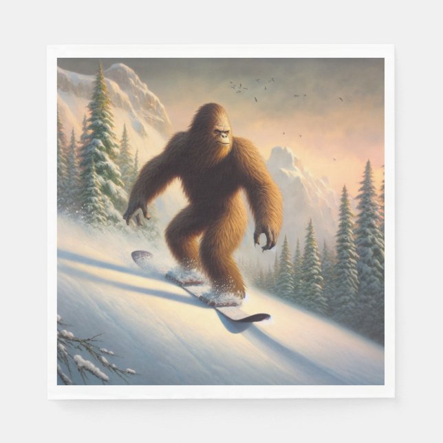 Bigfoot Snowboarding Serviette (Vorderseite)