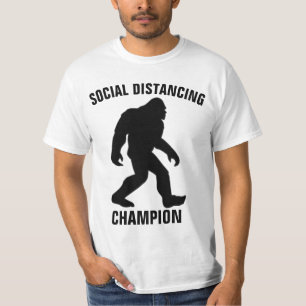 BIGFOOT SOCIAL DISTANCING CHAMPION Funny T - Shirt