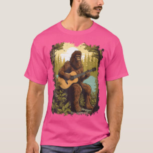 Bigfoot spielen eine akustische Gitarre T-Shirt