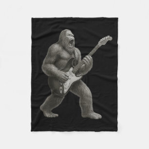 Bigfoot spielen Gitarre Rock und Roll Geschenk Män Fleecedecke
