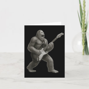 Bigfoot spielen Gitarre Rock und Roll Geschenk Män Karte