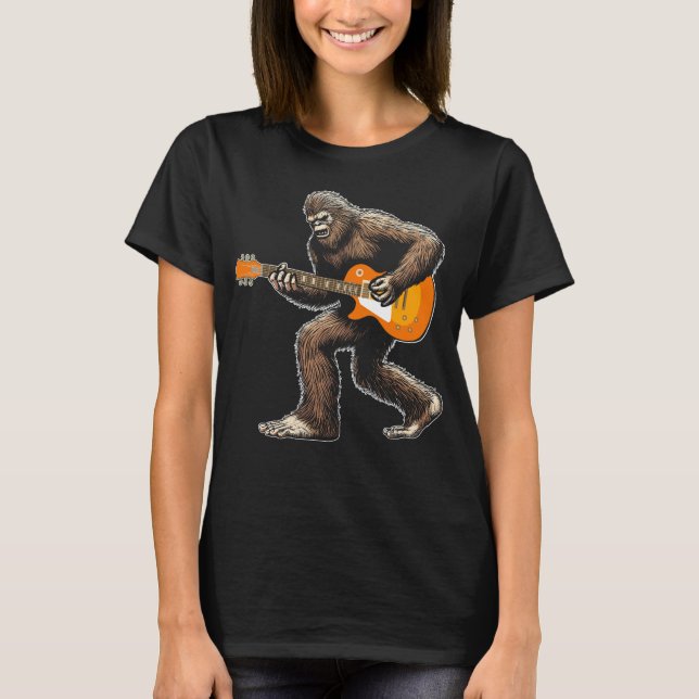 Bigfoot spielen Gitarre verlassen Handgitarrist lu T-Shirt (Vorderseite)
