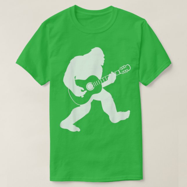 Bigfoot spielend akustische Gitarre Musikliebhaber T-Shirt (Design vorne)