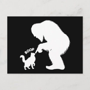 Bigfoot Spielende Langhaar-Katze Boop Feiertagspostkarte