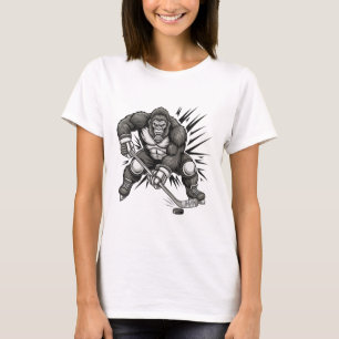 Bigfoot-Spieler spielt lustiges Sasquatch-Eishocke T-Shirt