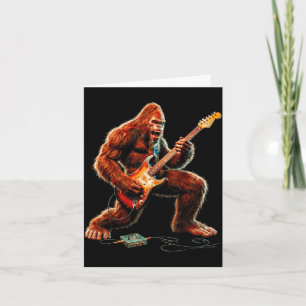 Bigfoot spielt elektrische Gitarre lustiger Gitarr Karte