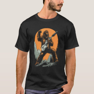 Bigfoot spielt elektrische Gitarre Lustiger Sasqua T-Shirt