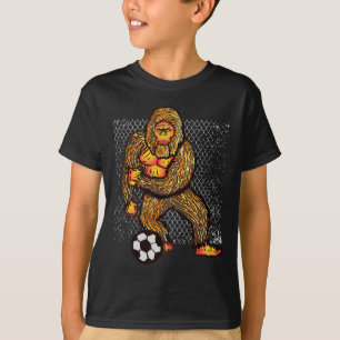 Bigfoot spielt Fußball für Fußballspieler Lustiges T-Shirt