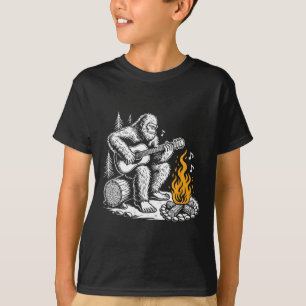 Bigfoot spielt Gitarre Lagerfeuer Lustiges Camping T-Shirt