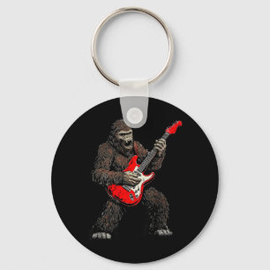 Bigfoot spielt Gitarre Rock-Musik-Band Sasquatch Schlüsselanhänger
