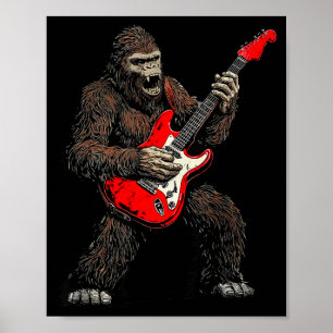 Bigfoot spielt Gitarre Rockmusik-Band Sasquatch Poster