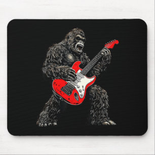 Bigfoot spielt Gitarre Rockmusikliebhaber Sasquatc Mousepad