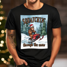 Bigfoot Squatchin 'durch den Schnee Weihnachten