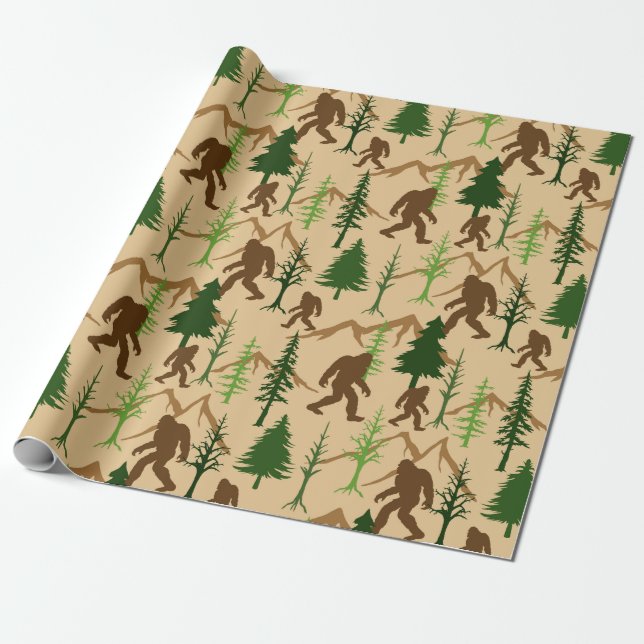 Bigfoot Squatchin in der Woods Birthday Party Geschenkpapier (Ungerollt)