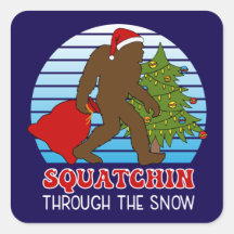 Bigfoot Squatchin Through the Snow Christmas
