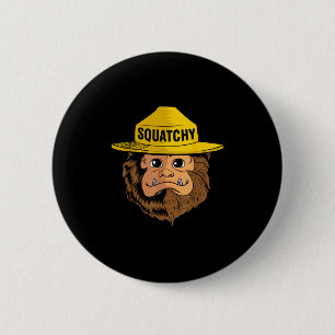 Bigfoot Squatchy Sasquatch Camping Wandern Ristora Button