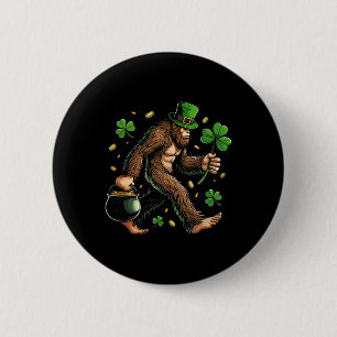Bigfoot St. Patricks Day Lustiger Sasquatch Sankt  Button
