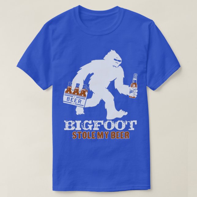 bigfoot stahl mein Bier sasquatch yeti Camping out T-Shirt (Design vorne)