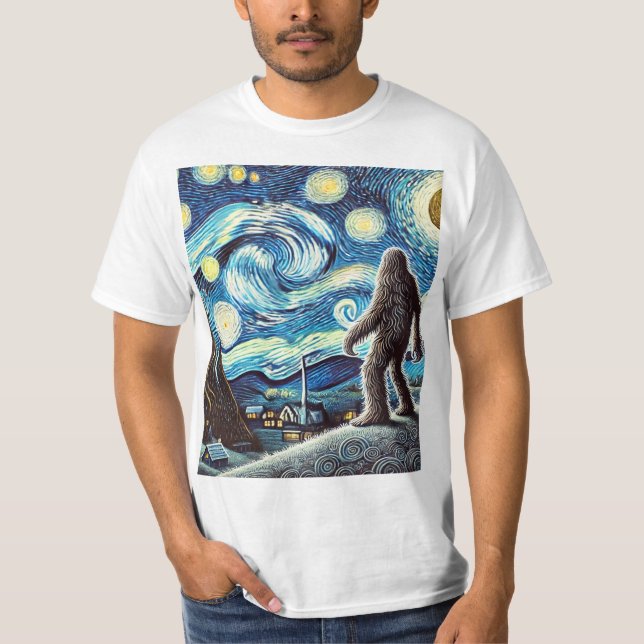 Bigfoot Starry Night T-Shirt (Vorderseite)