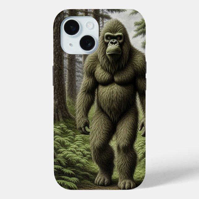 Bigfoot stehend in Trees AI art Case-Mate iPhone Hülle (Rückseite)