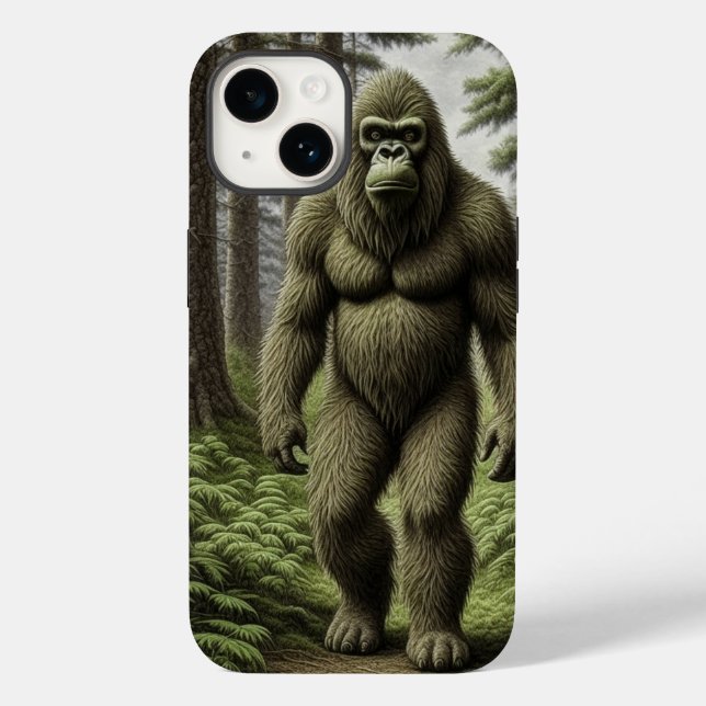 Bigfoot stehend in Trees AI art Case-Mate iPhone Hülle (Rückseite)
