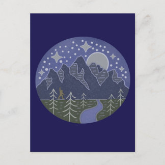 Bigfoot Sternen Nachtwanderung | Kryptozoologische Postkarte