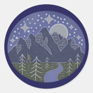 Bigfoot Sternenklare Nachtwanderung Kryptozoolog Runder Aufkleber